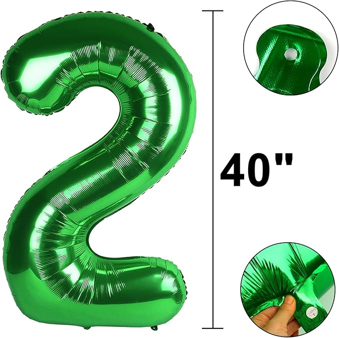 40 Inch Green Number 24 Digital Balloon,Jumbo Mylar Foil Helium Balloon for 24 Balloons for Birthday Party,Wedding Anniversary Party Decorations