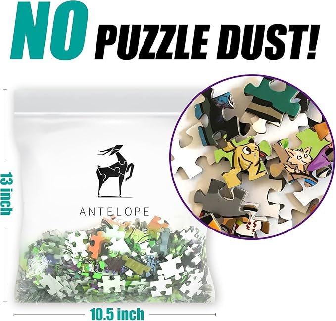 Antelope 2 in 1 1000 Piece Puzzle Bundle - Cat Castle - 1000 Piece Jigsaw Puzzle Bundle with Roller Coaster - 1000 Piece Jigsaw Puzzle
