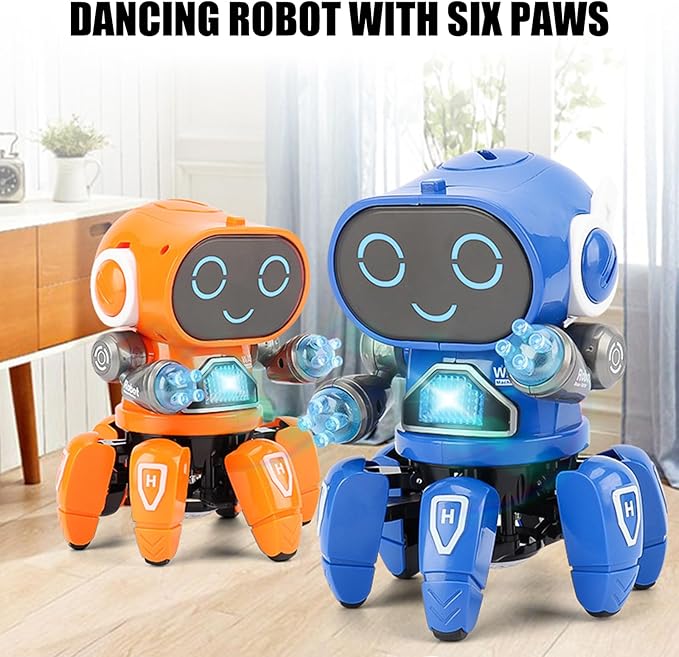 Music Playing Six Claws Robot Designed for Entertainment and Educational Programming Use Robot Toy