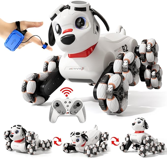8WD Gesture Sensing Stunt Robot Dog RC Car Toys for Ages 8-13 Boys, Robot Toys for 6 7 8 9 10 11 12 Year Old Kids Birthday Gift, Outdoor & Indoor