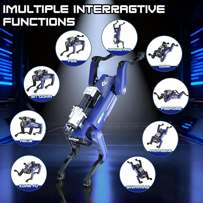 Robot Dog for Kids, Interactive STEM Pet with 20+ Actions, Policeman Version, Voice Command, 25m Range, Ideal Gift for Kids Age 6+