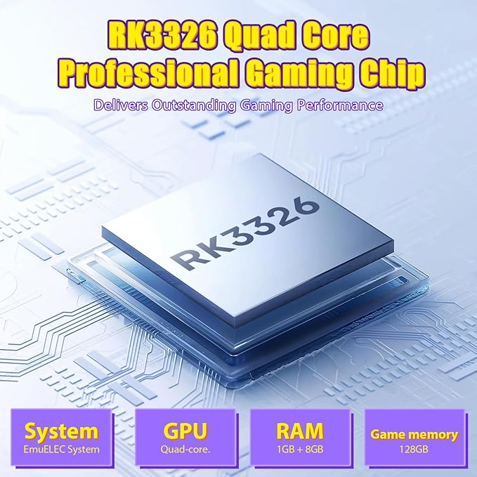 R36T Retro Gaming Console, 3.5'' IPS Screen CRT-Inspired, Handheld Game Console with 22000+ Classic Games Supports WiFi Networked Fighting and OTG, 3500mAh Battery, with Portable Case(Black 128GB)