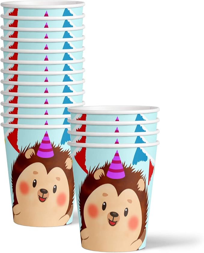 Birthday Galore Hedgehog Party Supplies for Kids and Adults - Fun Celebration Set with Plates, Napkins, Cups, Tableware, Quick Setup, Colorful Decorations and Fun Ideas for Birthday Events, Kit for 16