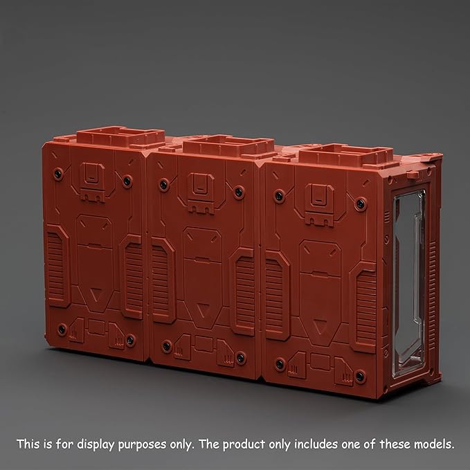 JOYTOY 5'' Display Box,Action Figures Display Case - Individual Soldier Hangar Display Case - Blazing Red A - Dustproof Collectibles Box Ages 15+