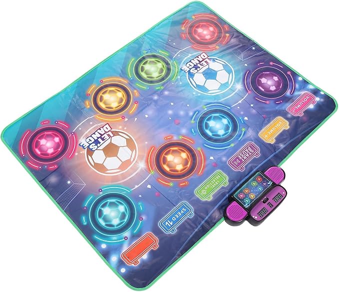 Keenso Double Player Dance Mat Interactive Challenging Levels Electronic Dance Mat, Dancing Game Pad for Kids, AA Battery X4, 105.5 X 80cm