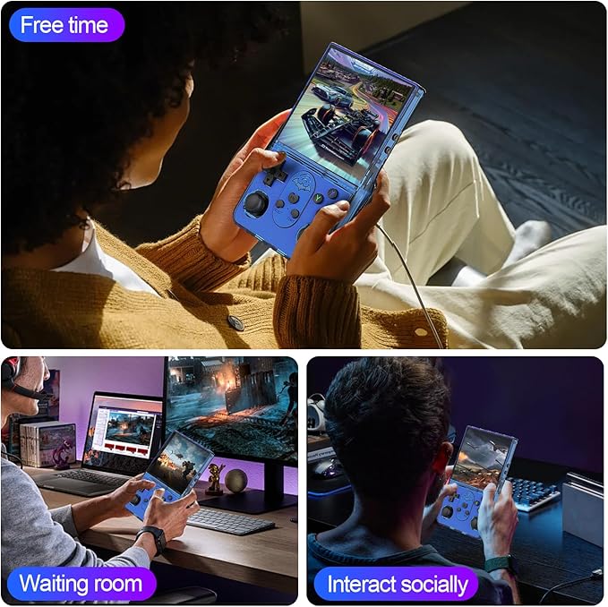 S600 Retro Gaming Console, Retro Handheld Console 4.0'' Screen Linux System, 64G TF Card, Support 30+ Simulators, 3500mAh Rechargeable Portable Pocket Arcade