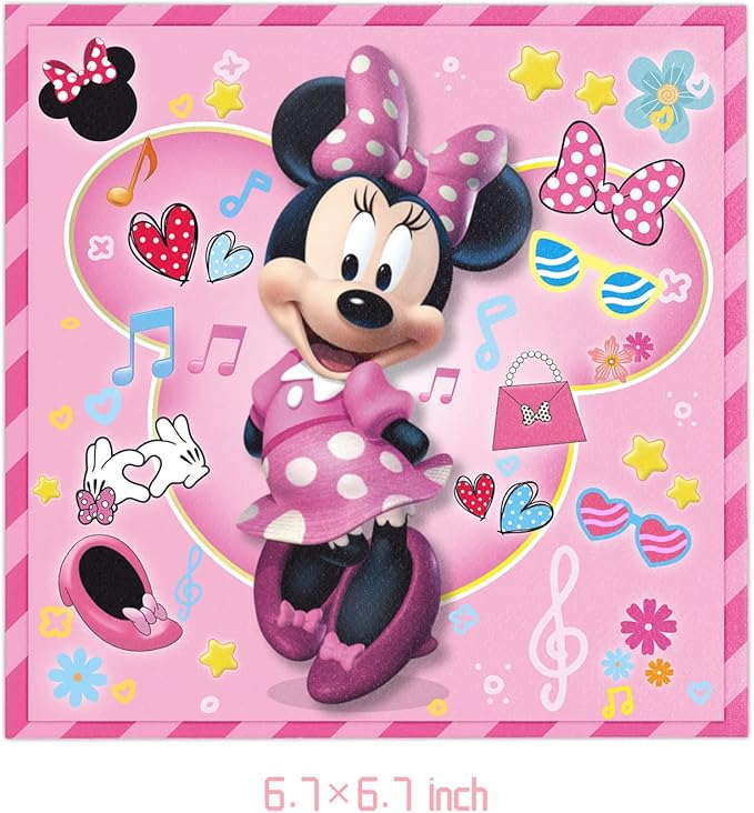 40pcs Minni-e Party Supplies include 20 plates, 20 napkins for the birthday party decoration