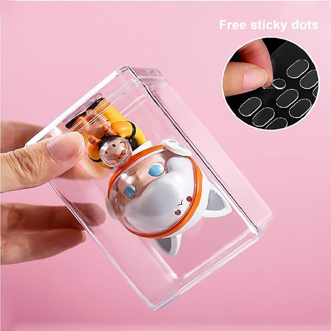 Acrylic Clear Display Case,Dust Cover for Miniature House Building Sets 6pcs Small Display Case, Stackable Acrylic Display Box for Collectibles Storage Box with Door Dustproof Prevention (6, Small)