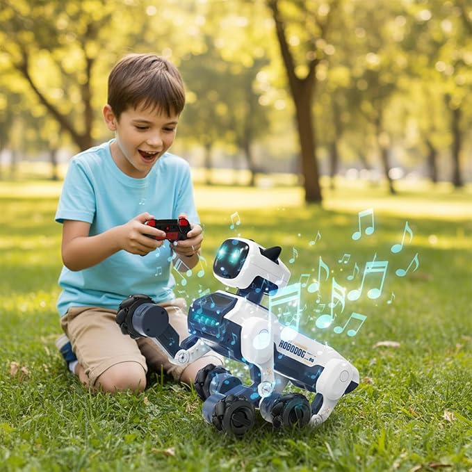 Smart Robot Dog for Kids 6+ – App & Voice Control Programmable STEM Robot Pet with Touch Interaction, Remote Control Puppy Toy for Indoor Play & Birthday Gifts
