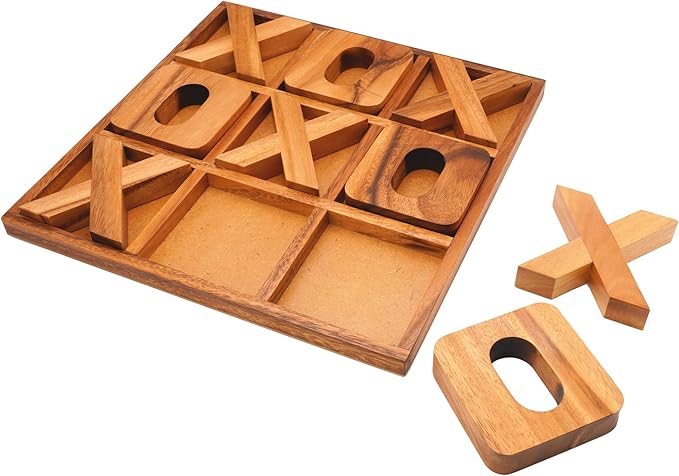 BSIRI Jumbo Tic Tac Toe Board Games 14 Inch - Wall Tic Tac Toe for Rustic Home, Farmhouse, Patio, Coffee Table Decor, Ideal Outdoor, Game Night, Family Games, Unique Gifts for Couples