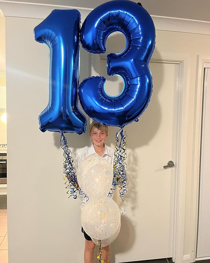 Navy Blue Number 30 Balloon 40 inch, 30 Number Balloons, 30th Navy Blue Birthday Decorations, 30 Year Old Women Men Blue Party Supplies