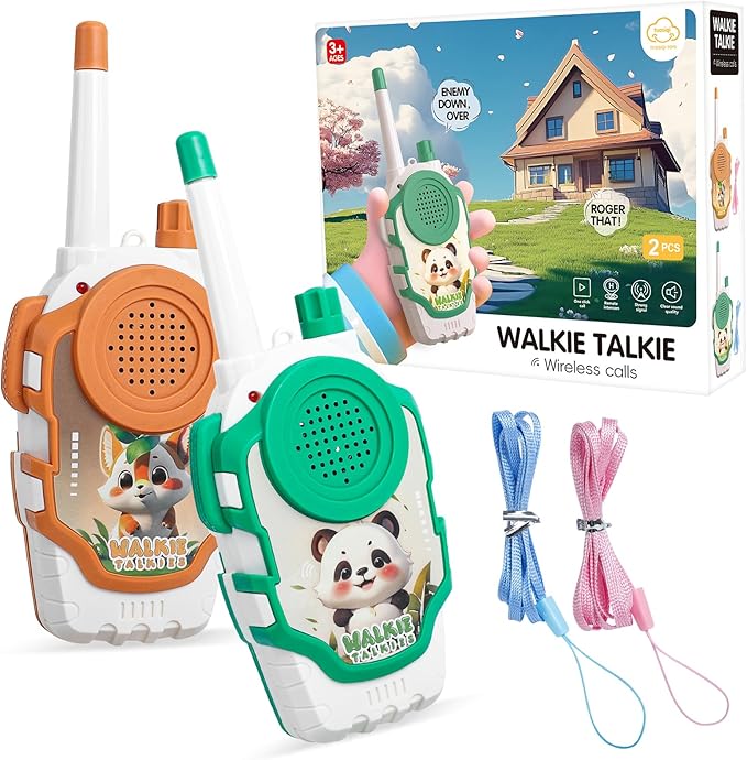 COUOMOXA Walkie Talkies Electronic for Kids: 2 Pack 2000FT Long Range Coverage - Outdoor Toys for Kids Age 3-12 Camping Hiking Backyard Trips - Birthday Gift for Boys Girls