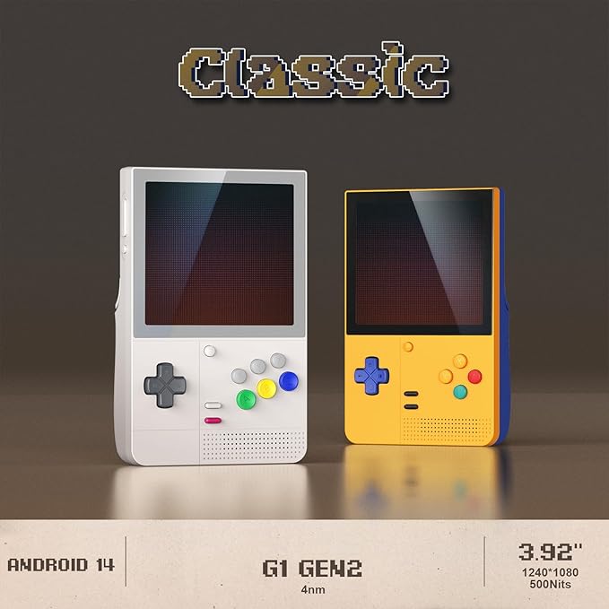 Retroid Pocket Classic Retro Handheld Game Console, 3.92" OLED Touchscreen, Portable Android Gaming Handheld with 6+128GB, 5000mah Battery, Android 14, WiFi 5 Classic Games Console (Classic 6 GS)