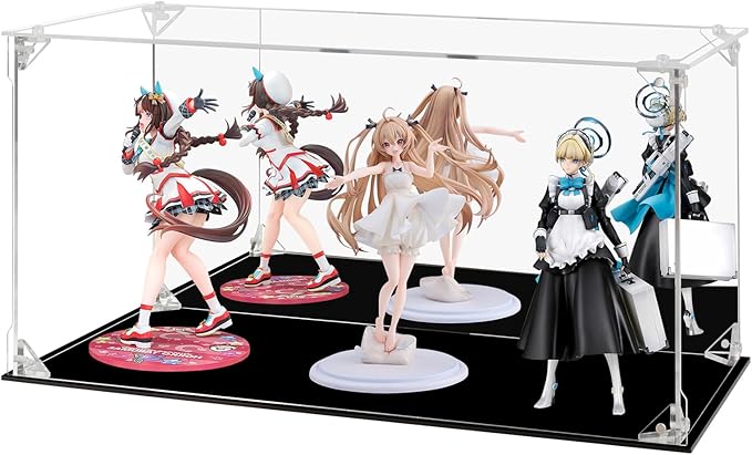 Acrylic Display Case for Collectibles Assemble Clear Acrylic Display Box with Mirrored Back, Alternative Glass Case for Action Figures Lego Model Doll Toys Display (15.7x8x8 inch, 40x20x20cm)