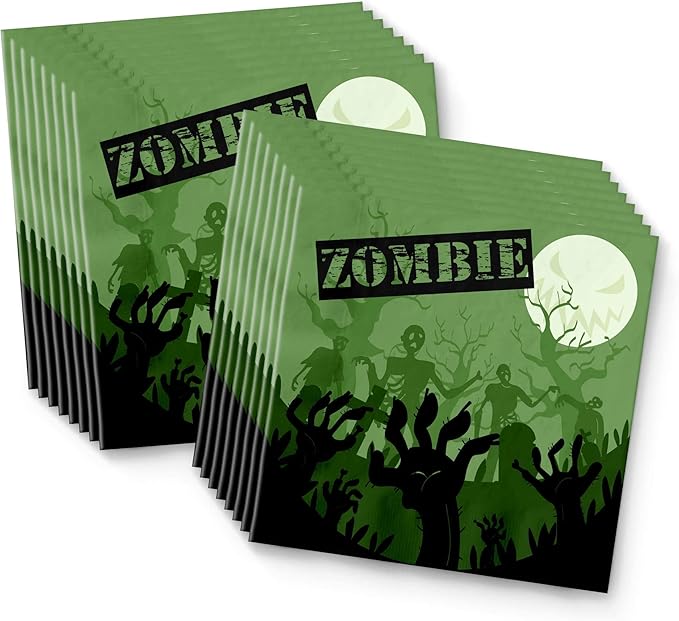 Zombie Birthday Party Supplies Set Plates Napkins Cups Tableware Kit for 16