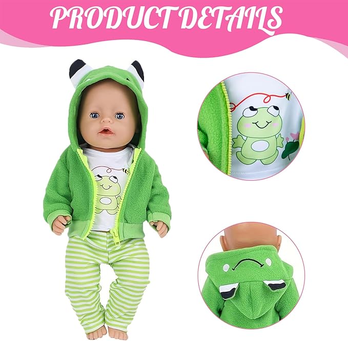 14-18 Inch Baby Doll Clothes 5 Sets Accessories Dress with Hats Socks for New Born 43cm Toy Baby Doll 14-16 Inch/15 Inch/18 Inch/Girl&Boy