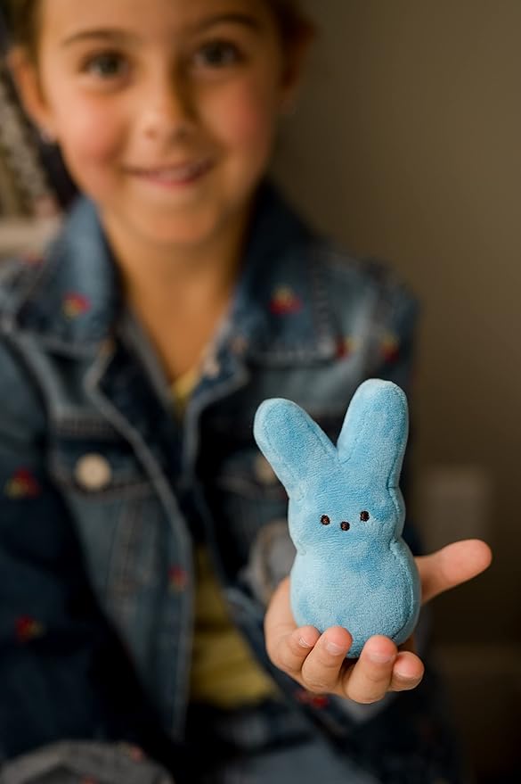 Animal Adventure | 4" Blue Palm Pet Bunny Peeps Plush | Easter Basket Stuffed Animals for Kids | Marshmallow Candy | Huggable Soft Plushie Stuffers Buddy Toy | Collectable Gifts | Aged 3+