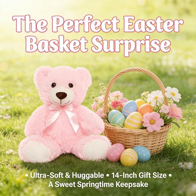 MorisMos Bulk Teddy Bear Stuffed Animals Plush Toys for Kids, 14 inch Teddy Bear for Baby Shower Centerpiece Decorations, 7-Pack Small Stuffed Animal Wholesale Gifts for Birthday Christmas Valentines