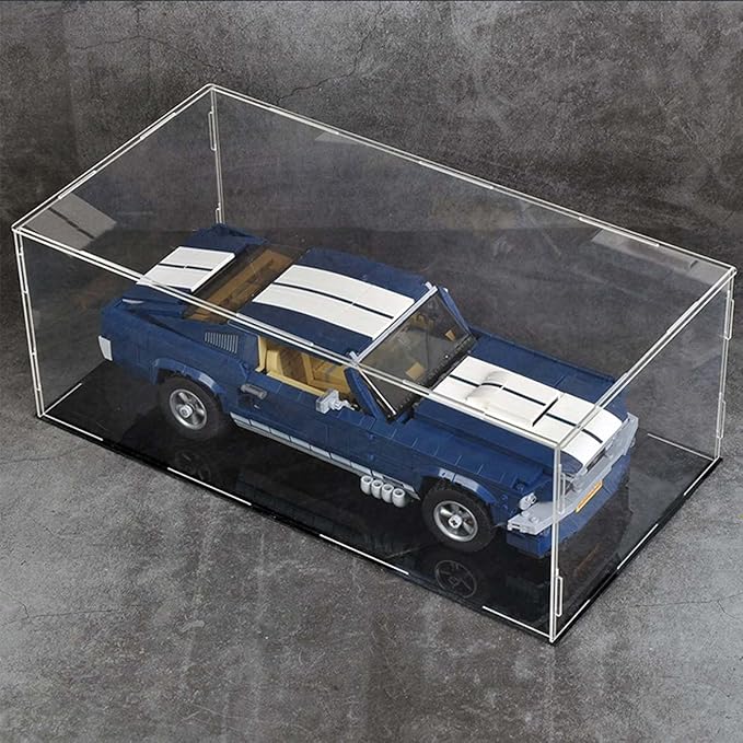Self-Assembly Acrylic Display Case,Deluxe Dustproof Showcase,Cube Countertop Box for Pop Figures Collectibles Toys,Need Remove The Protective Film (15.7x8x10 inch; 40x20x25cm)