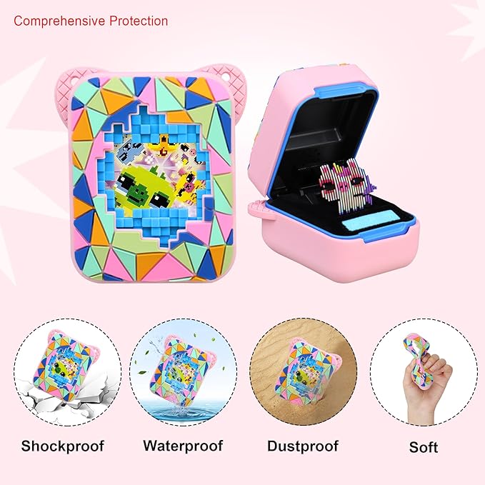 Elonbo Silicone Protective Case for Bitzee Magicals Interactive Toy, Virtual Toy Storage Cover, Electronic Pets Kids Toys Holder, Compatible with Bitzee Magicals, Pink (Only for Bitzee Magicals)