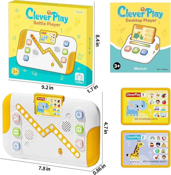Educational Toys for Kids 3-7 Years Old, Interactive Quiz Battle Game with 800 Questions, 2-Player Learning Toy, Montessori Brain Training, Autism Sensory Speech Therapy Gift for Toddler Boys Girls