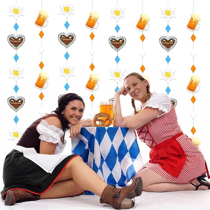 MARFOREVER 41 Ft Pre-Strung Oktoberfest Banner Oktoberfest Decorations, Bavarian German Party Hanging Garland Streamers Oktoberfest Signs for Beer Festival Oktoberfest Party Supplies
