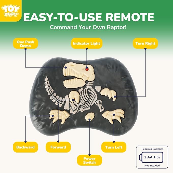 TOY Life Remote Control Dinosaur Toy, RC T-Rex with Lights, Sounds & Mist Spray, Walking Robot Dinosaur Toys for Boys Age 4-7, Rechargeable Large Dinosaurs Toy Gift