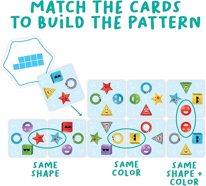 Pattern Party — Head-to-Head Puzzle Game by FlexiQ, Brain Teasers for Kids 5+, Board Games for Family Night
