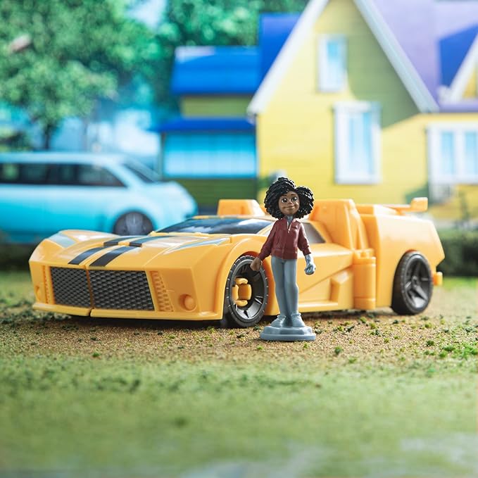 Transformers Toys EarthSpark Spin Changer Bumblebee 8-Inch Action Figure with Mo Malto 2-Inch Figure, Robot Toys for Ages 6 and Up