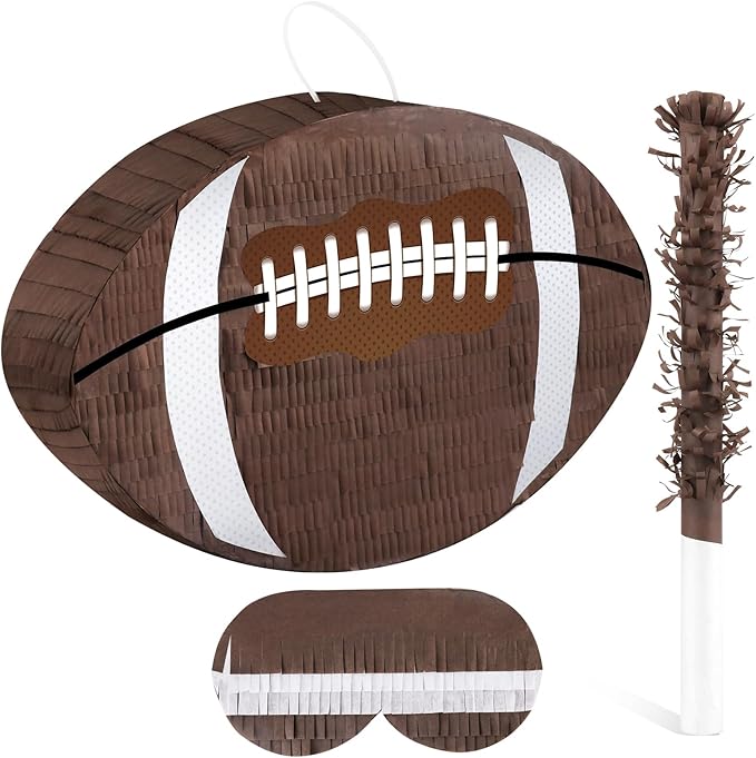 Football Pinata with Pinata Stick & Hanging Football Party Decorations Footballs Games for Footballs Sport Themed Birthday Party Supplies