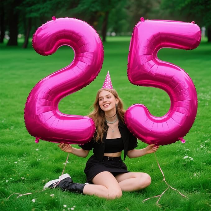 Rose Red Number 5 Balloon 40 Inch,Jumbo Giant Mylar Hot Pink Number 5,Big Large Foil Helium Number Balloons, Digital 5 Helium Balloons for Girls 15 25 Birthday Graduation Princess Party Decorationsn