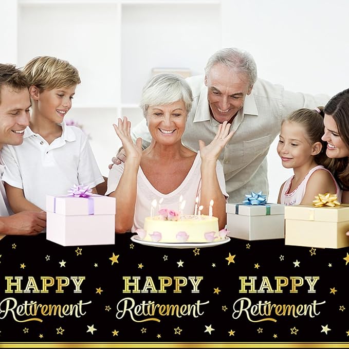 Egami 2pcs Retirement Tablecloth for Bladies and Gentlemen Retirement Party Supplies Decorations 108 inches x 54 inches for Retirement Party Supplies