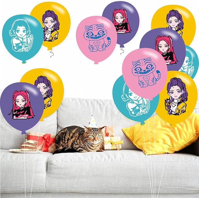 40pcs Demon Movie Hunters Birthday Party Balloons for Demon Movie Hunters Themed Birthday Party Decorations Supplies - 12 Inch