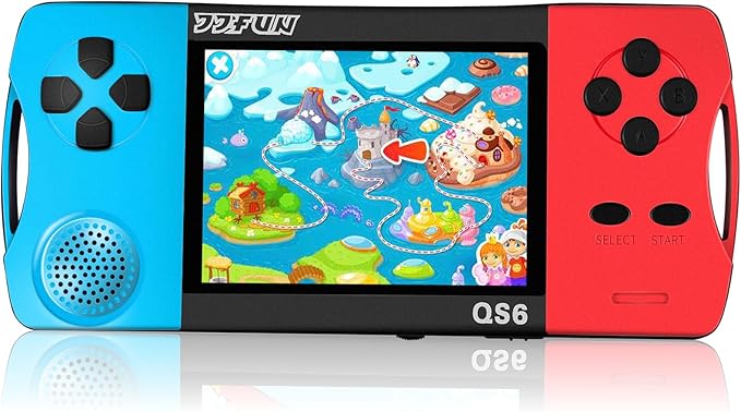 Handheld Game Console for Kids 3.5" IPS Large Screen Rechargeable,Preloaded 216 Video Games ,Arcade Electronic Toy Birthday Xmas Present for Girls—BlueRed