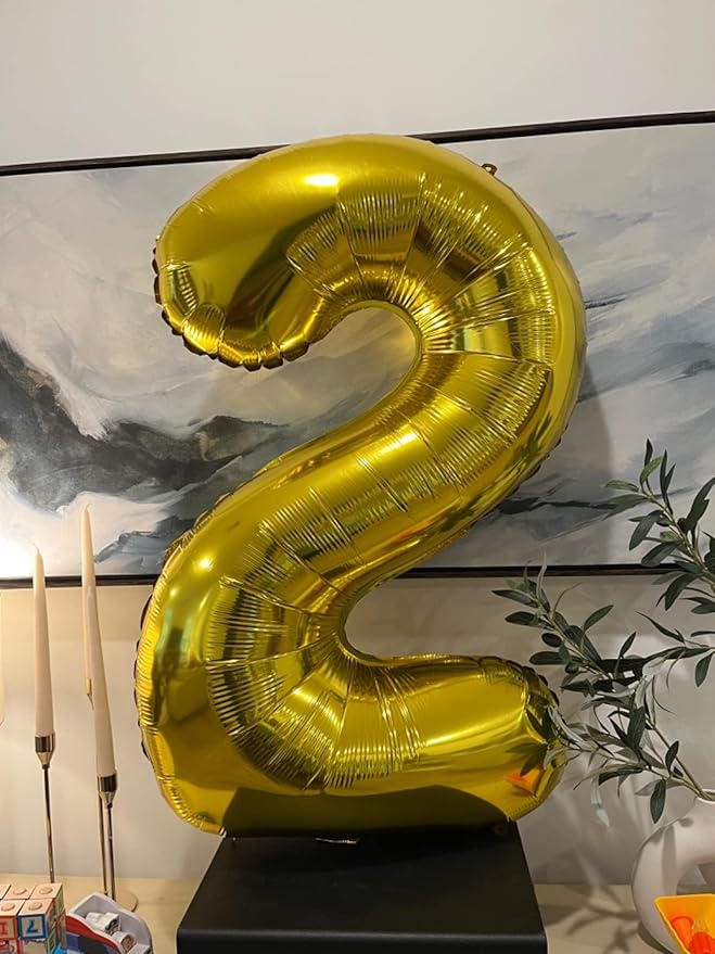 40 Inch Number 8 Balloon, Gold 8 18 28 80 Birthday Balloons for Men Boys, 8th Birthday Decorations Party Supplies, Wedding, Graduations