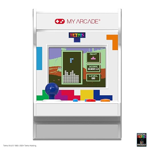 MY ARCADE Tetris Pico Player: 3.7" Fully Playable Portable Tiny Arcade Machine with 101 Retro Games, 2" Screen Color Display, Small