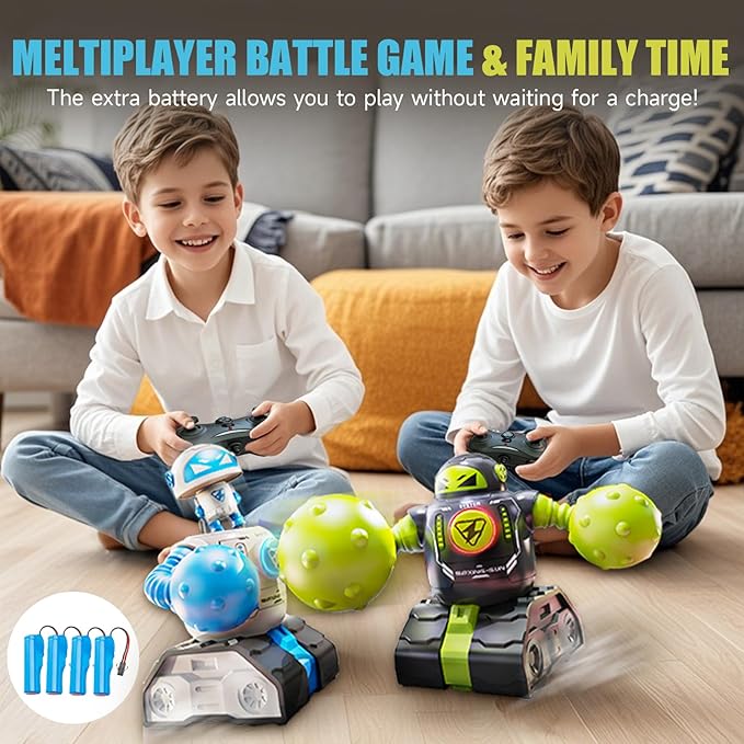 Remote Control Fighting Robots Game Set of 2, RC Ejecting Battle Bots Toys with Light & Sound, Fun Electronic Battle Robots Toy, Christmas Birthday Gifts for Kids Boys Age 5 6 7 8 9 10
