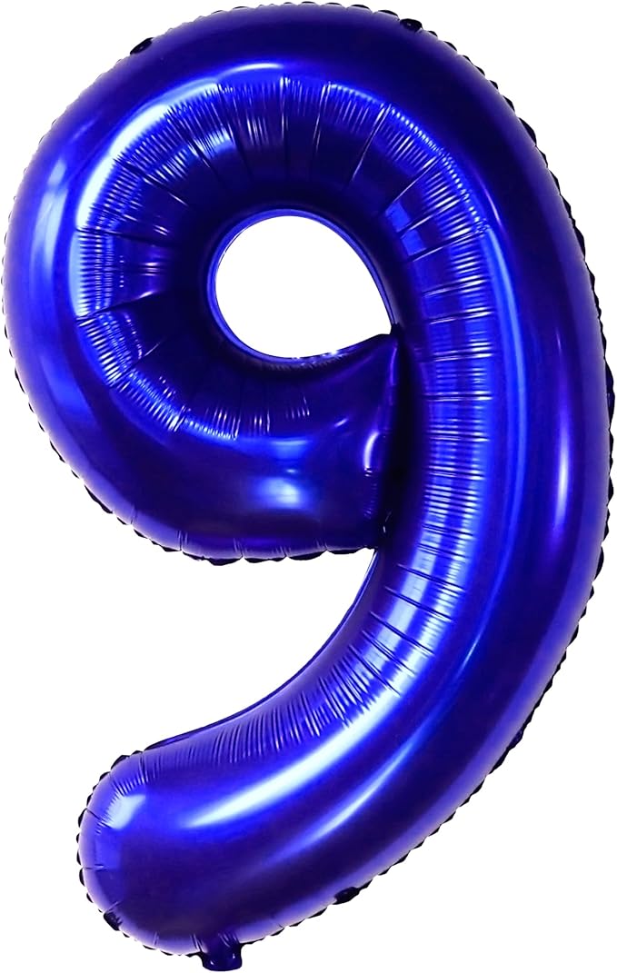KatchOn, Giant Royal Blue Number 9 Balloon - 40 Inch | Foil 9 Birthday Balloon for 9th Birthday Decorations | 9th Anniversary Decoration | Royal Blue Party Decoration