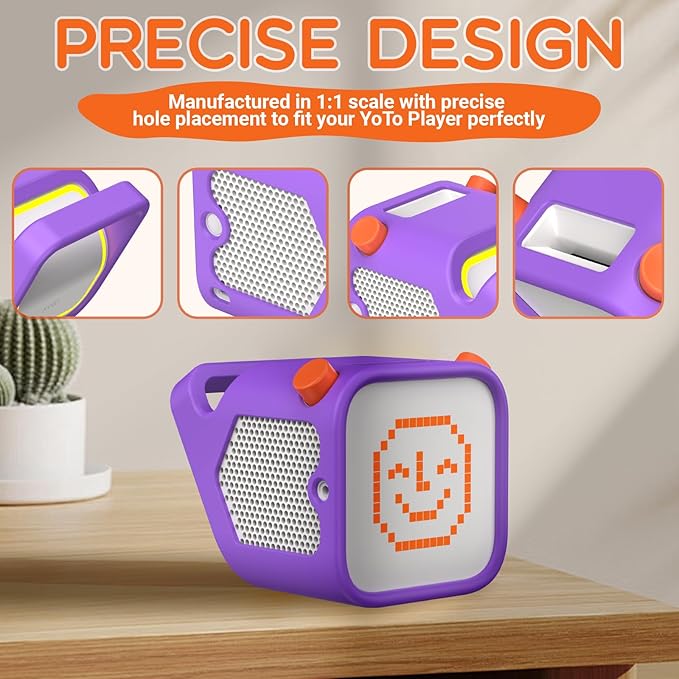 Silicone Case for Yoto Player (3rd Gen.), Anti-Slip Skin Cover, Purple