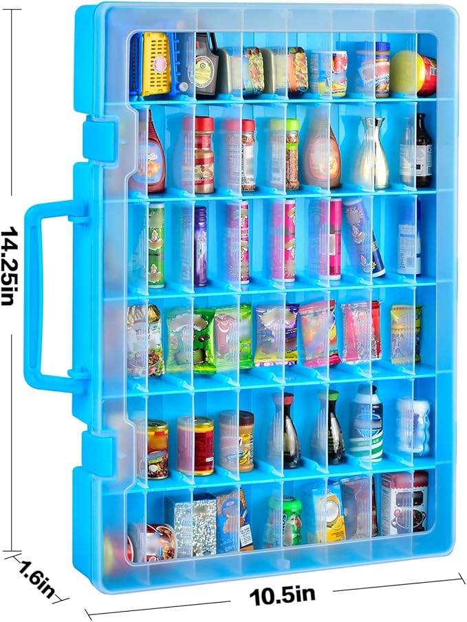 FULLCASE Case Compatible with 5 Surprise for Mini Brands Toys Series 1-4 Mystery Capsule Storage, for Mini Mart Collection Organizer for Collectibles(Case Only) (Blue)