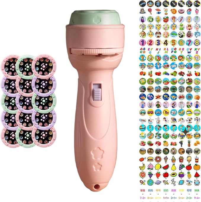 Projector Flashlights for Kids 120 Patterns & 15 Theme Story Projector Fun Play Educational Toy Flashlight for Girls Boys 18 Months+, Style-1