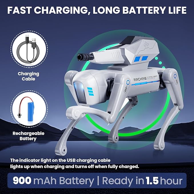 Smart Robot Dog Toy for Kids, Interactive STEM Robot Pet with Blaster, Voice & Remote Control, App Programming, 30+ Actions, Bionic Walking, Robotic Dog Birthday Gifts for Boys Girls Age 6+