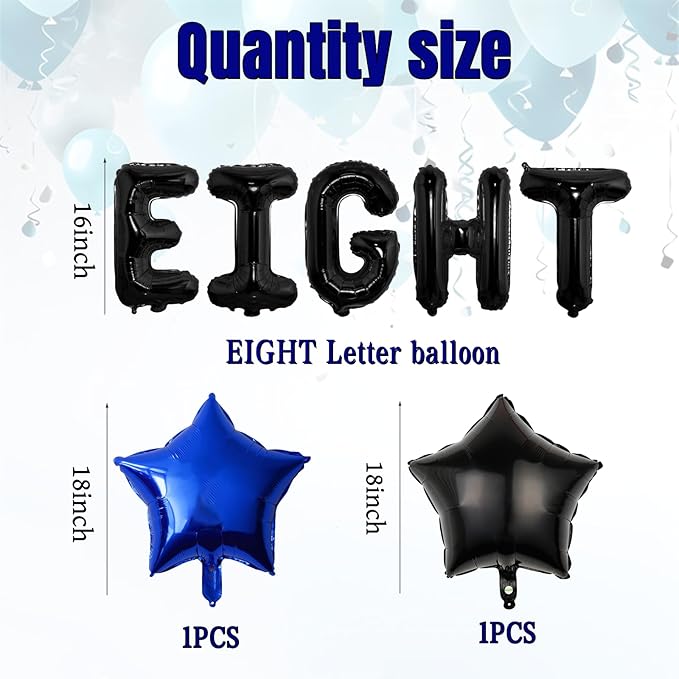 13pcs Boys Birthday Party Decorations - Navy Blue Video Game Controller Mylar Foil Balloon & Supplies
