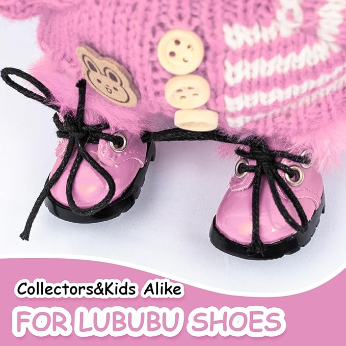 15-17cm Doll Shoes for 15-17cm Doll Boots, 6.7 inch Doll Shoes Accessories Easter Gifts (Pink)
