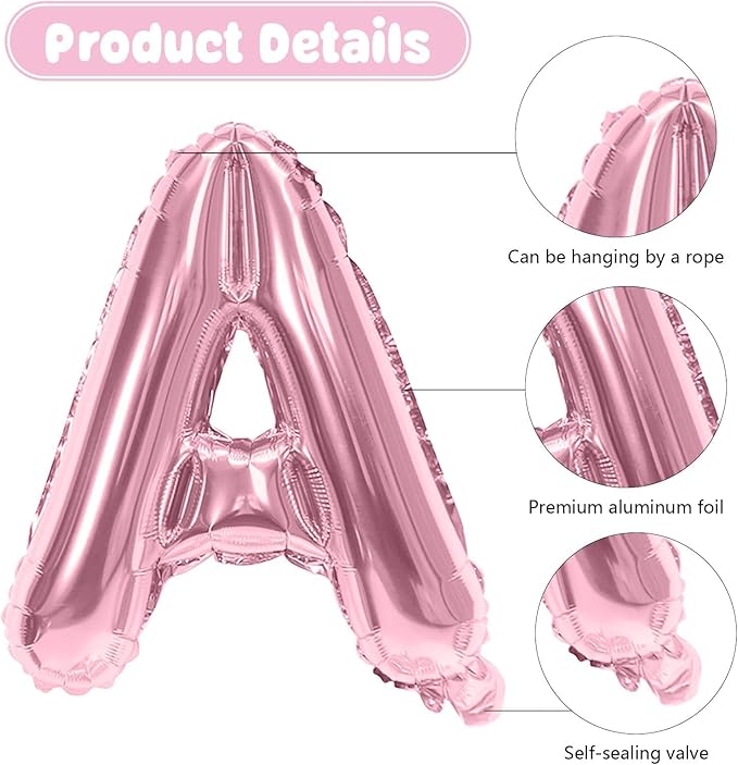 29PC Pastel Pink Happy Birthday Balloons Banner, 16 Inch Aluminum Letter Banner Sign, Pink Silver Confetti Balloon 18 Inch Star Heart Foil Balloon for Women, Girls Birthday Party Supply