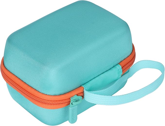 Hard Case Compatible with Yoto Mini Kids Audio Music Player Children Speaker Plays Audiobook Cards Radio (Teal + Orange Case)