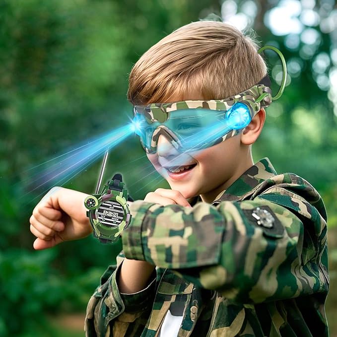 sportsvoutdoors Kids Night Vision Goggles - Adjustable Spy Gear Kids Goggles Toy with LED Light Beams, Cool Glasses for 6-12 Boys Girls Role Play in The Dark