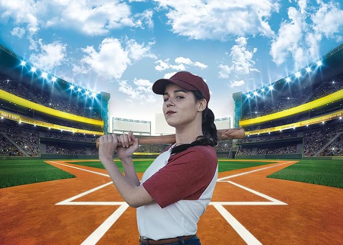 Baseball Backdrop Baseball Field Stadium Photography Backdrops for Sports Boys Birthday Party Decoration Banner Supplies (10x8FT(120x96 inch))