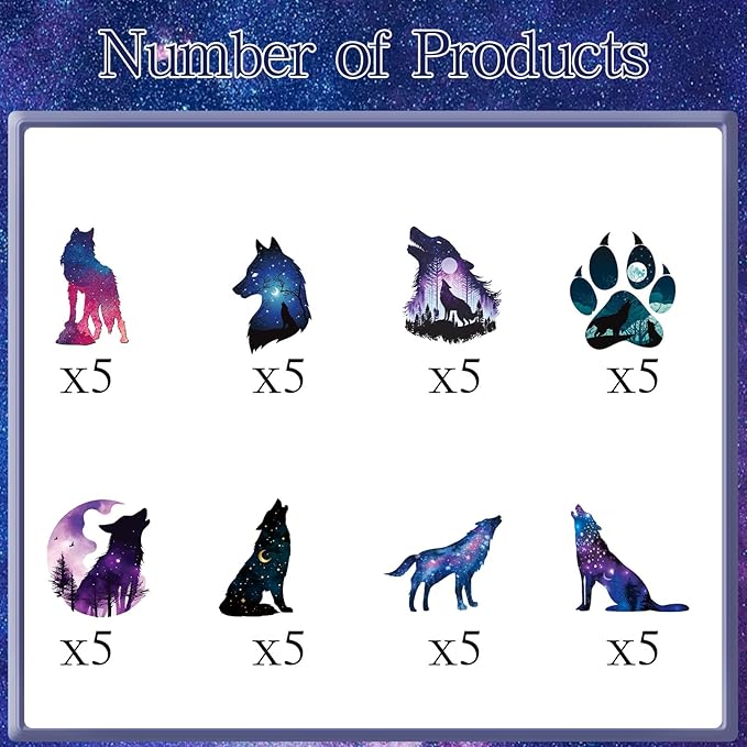 Wolf Themed Party Decorations - 40PCS Wolf Birthday Party Decorations Star Moon Cupcake Toppers Cupcake Picks Cake Decor Animal Baby Shower Birthday Wedding Supplies
