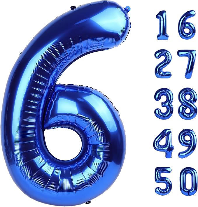 40 Inch Navy Blue Foil Number 6 Foil Balloon 6th 16th 60th 66th Birthday Jumbo Anniversary Corporate Milestone Event Decorations Dark Blue 6 Digit Birthday Party